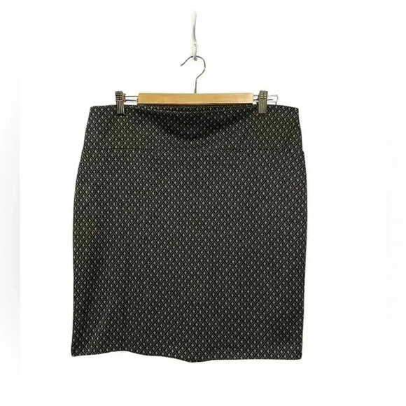NWOT Beechers Brook, Geometric Pattern Stretch Knee-Length Skirt, XL, Black πΈ - Picture 2 of 8